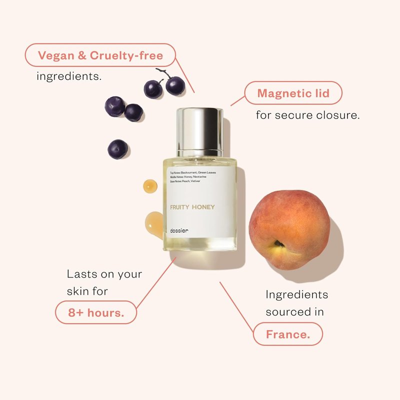 Fruity Honey Eau de Parfum - Inspired by Nectarine Blossom & Honey - Long-Lasting Unisex Fragrance - 1.7 fl oz (50ml)