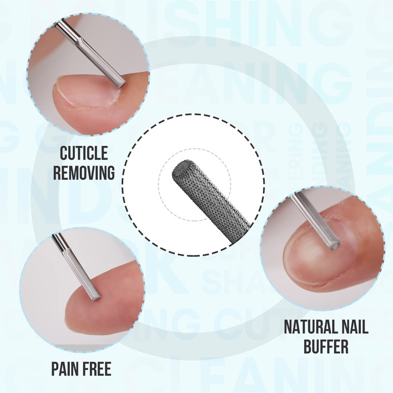 Makartt Cuticle Nail Drill Bit - Tungsten Carbide Safety Remover | 3/32'' for Electric Nail File - Silver, Fine