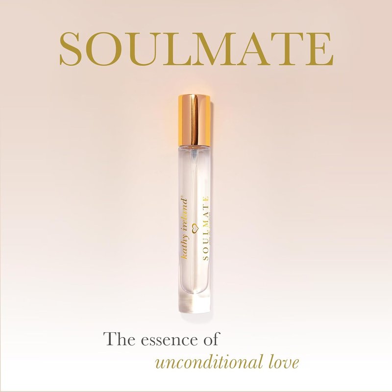 Kathy Ireland Soulmate - Floral, Fruity, Gourmand Perfume for Women - Eau de Parfum with Cherry, Mandarin, Pink Jasmine, Amber Notes - 0.34 oz