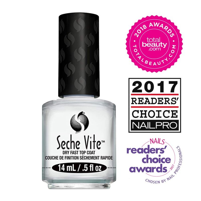 Seche Vite Dry Fast Top Coat | Quick-Drying Nail Polish Finish - 2 Pack, 0.5 fl oz