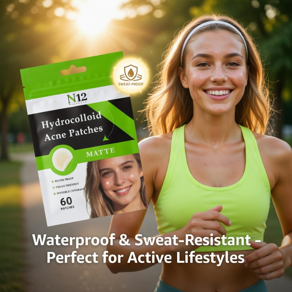 N12 Products-Best Hydrocolloid Acne Patch – Shrinks Zits and Whiteheads in One Use, Nighttime Pimple Spot Stickers for Face and Skin.