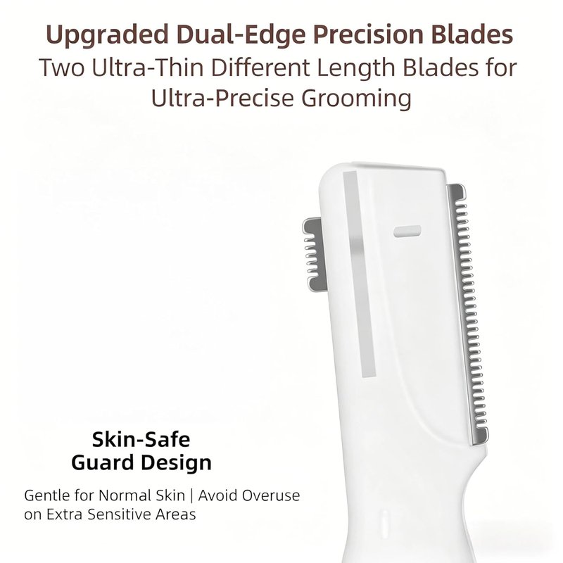 Skiennix Eyebrow Trimmer - Precision Electric Razor for Painless Facial Hair Removal | Adjustable Comb & Washable Blade
