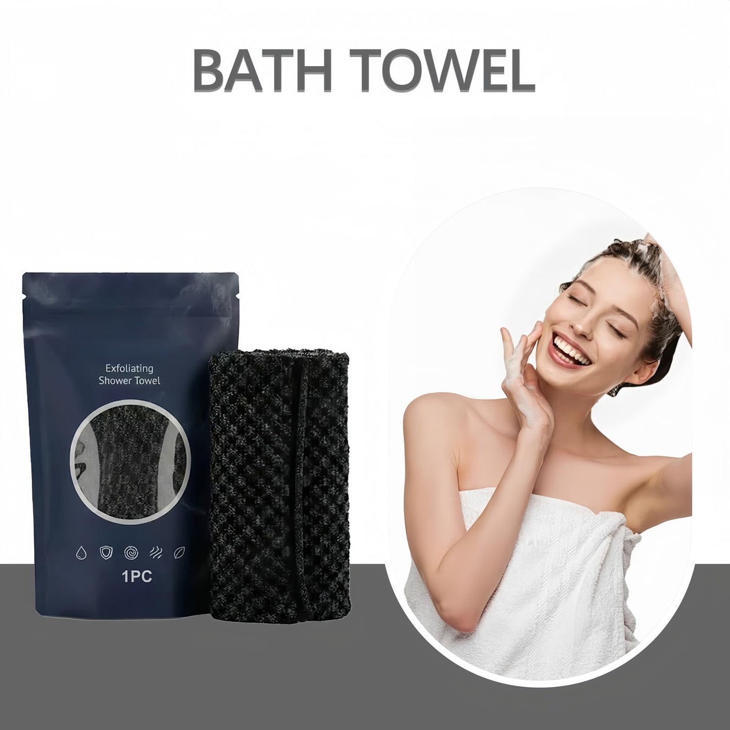 Exfoliating Shower Towel, Upgraded Scrub Wash Cloth for Body and Face, Exfoliating Washcloth for Men and Women