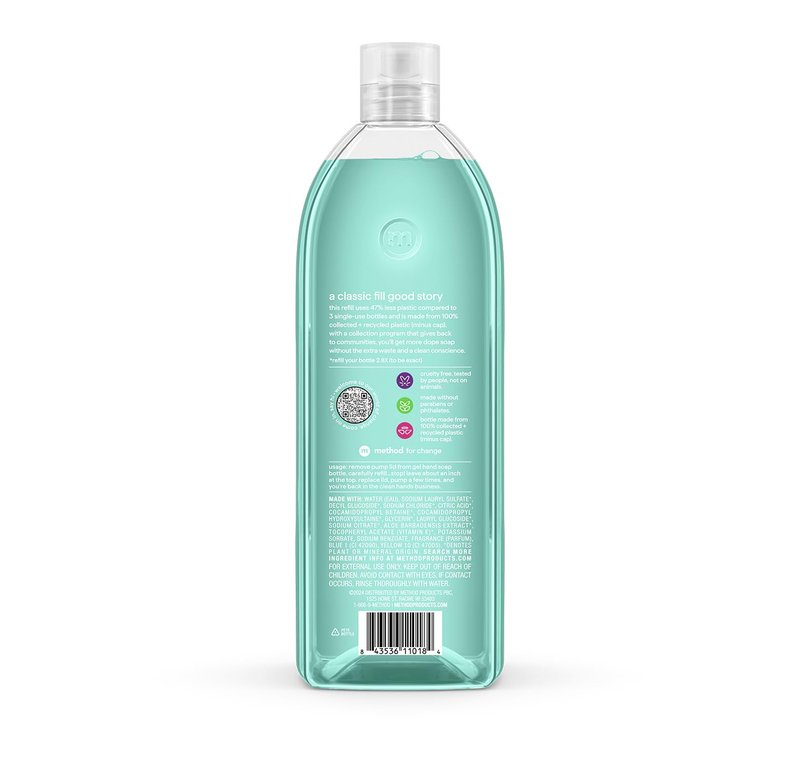 Method Foaming Hand Soap and Handsoap Refill, Waterfall, 10 fl oz. and 38 Fl Oz., 2 Count (Variety Pack)