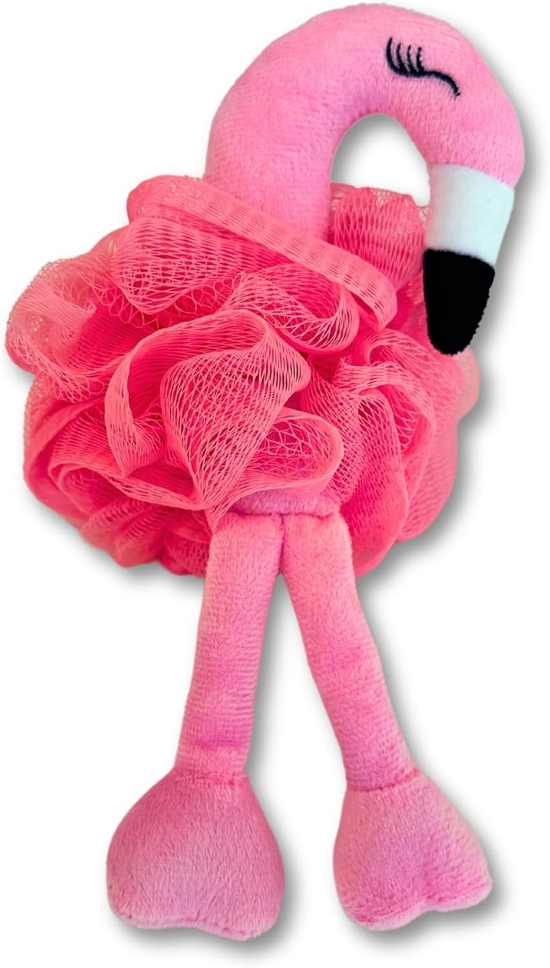 Cute Bath Sponge - Colorful Character Shaped Mesh Body Pouf, Gentle Shower Sponges