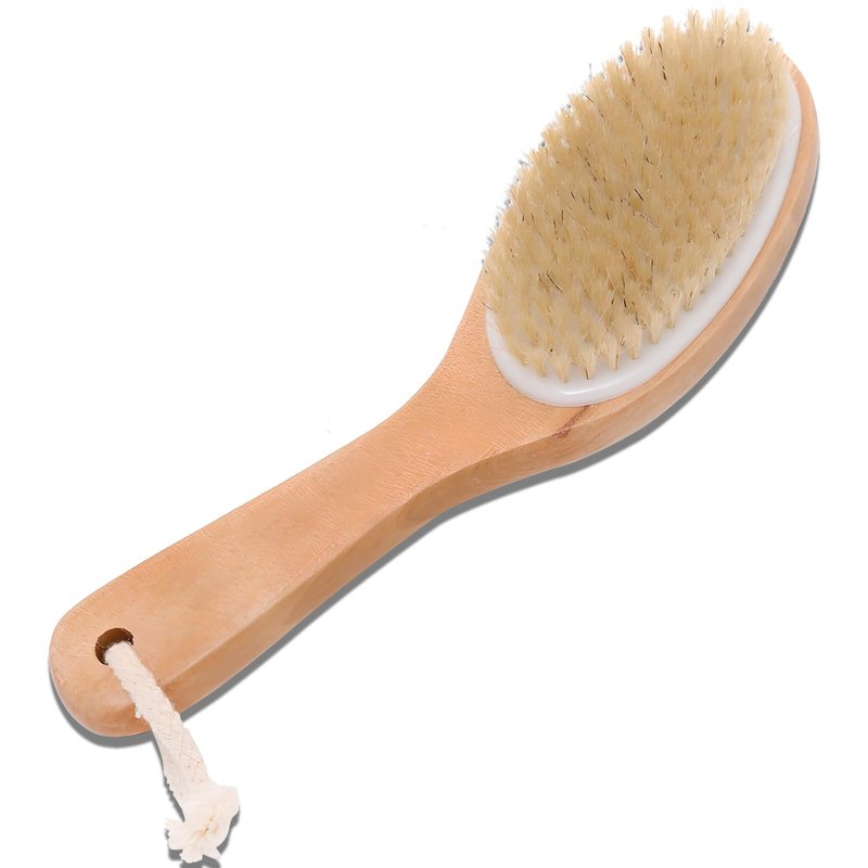 Jaasuee Natural Wooden Dry Brush for Exfoliating and Detoxifying, Featuring Biodegradable Sisal Fibers, Skin-Enhancing Body Brush for Luminous and Smooth Skin, Brown