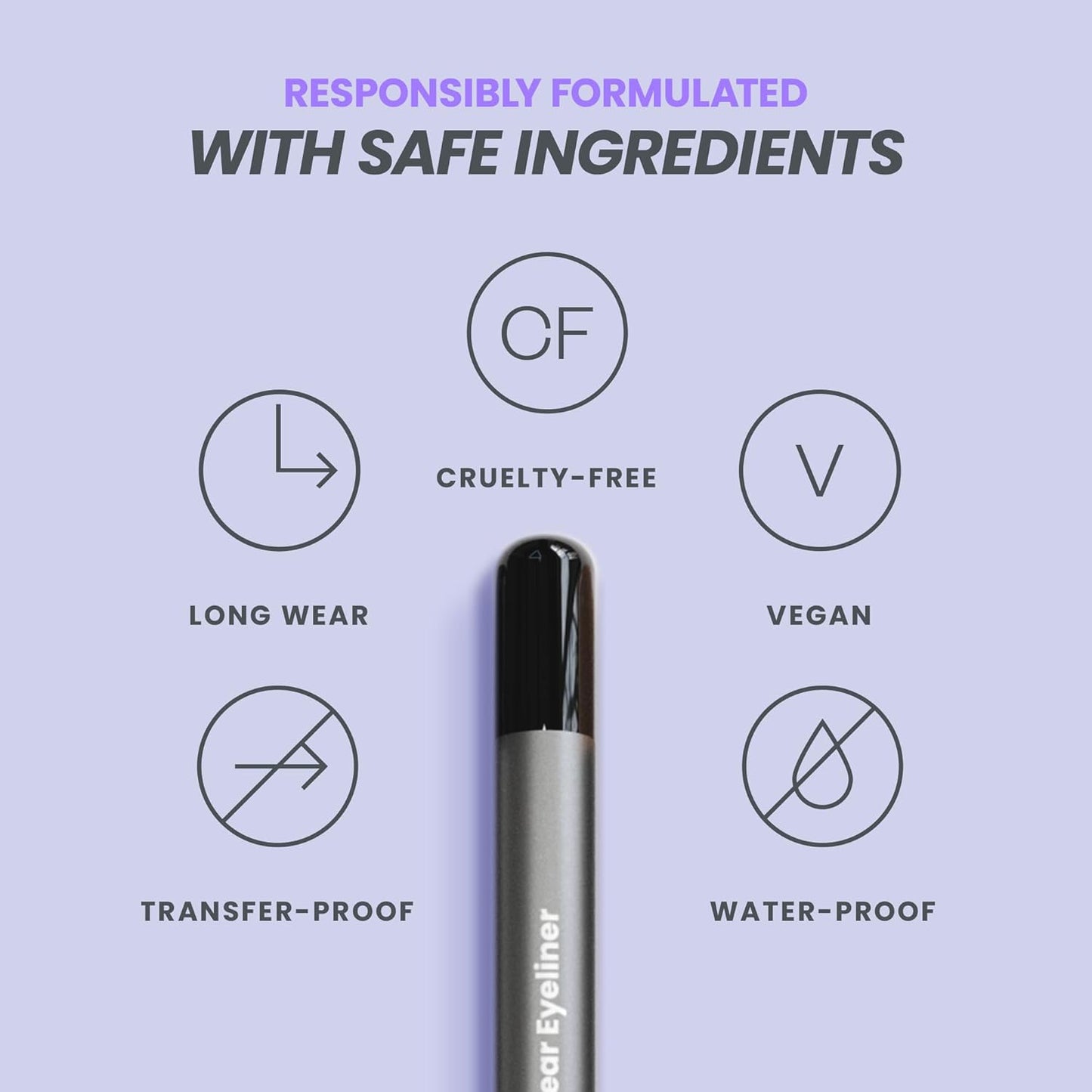 Wonderskin 1440 Eyeliner - Waterproof & Smudge-Proof Liquorice Shade | Long-Lasting Brow Stain & Go Masque (Brunette)