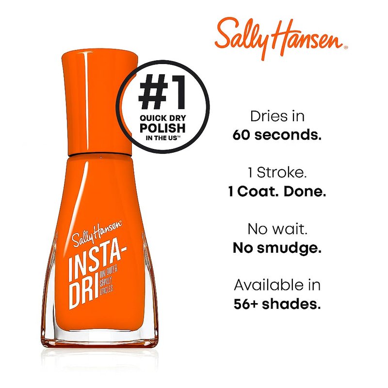 Sally Hansen Insta-Dri Halloween Nail Polish - Quick Dry, Long Lasting & Streak-Free Shine | Opaque Warm Amber Orange | 728 Be-witcha Soon