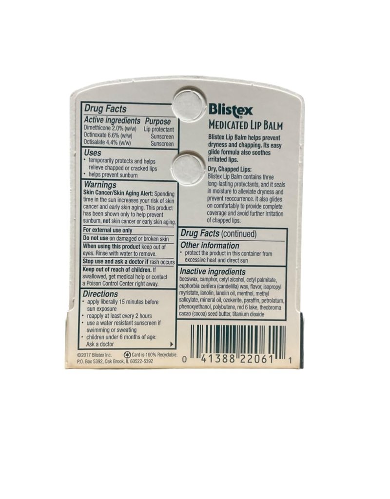Blistex Medicated Lip Balm, .15 Oz. (5 Pack)
