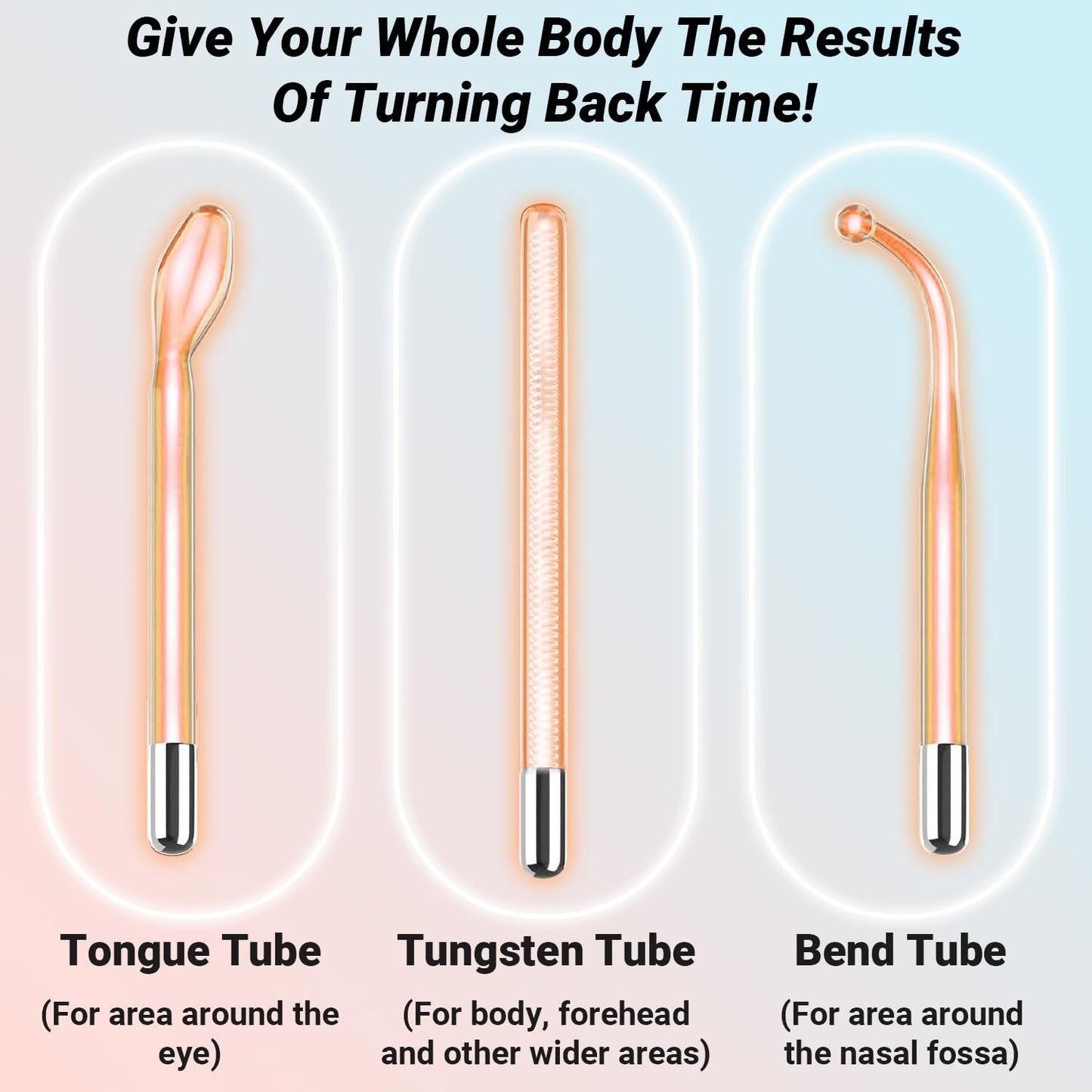 TUMAKOU High Frequency Facial Wand - Orange High Frequency Facial Device Machines for Skin Face Hair - High Frequency Wand with 6 Different Glass Tubes
