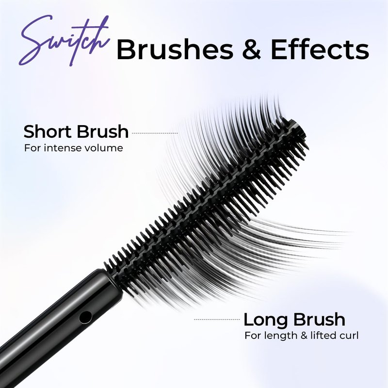 SACE LADY Waterproof Mascara, All-in-Lash Mascara Volume and Length Eyelashes, Smudge-proof and Sweat-proof, Long Lasting Curl, Natrual Black Eye Makeup Gift for Women