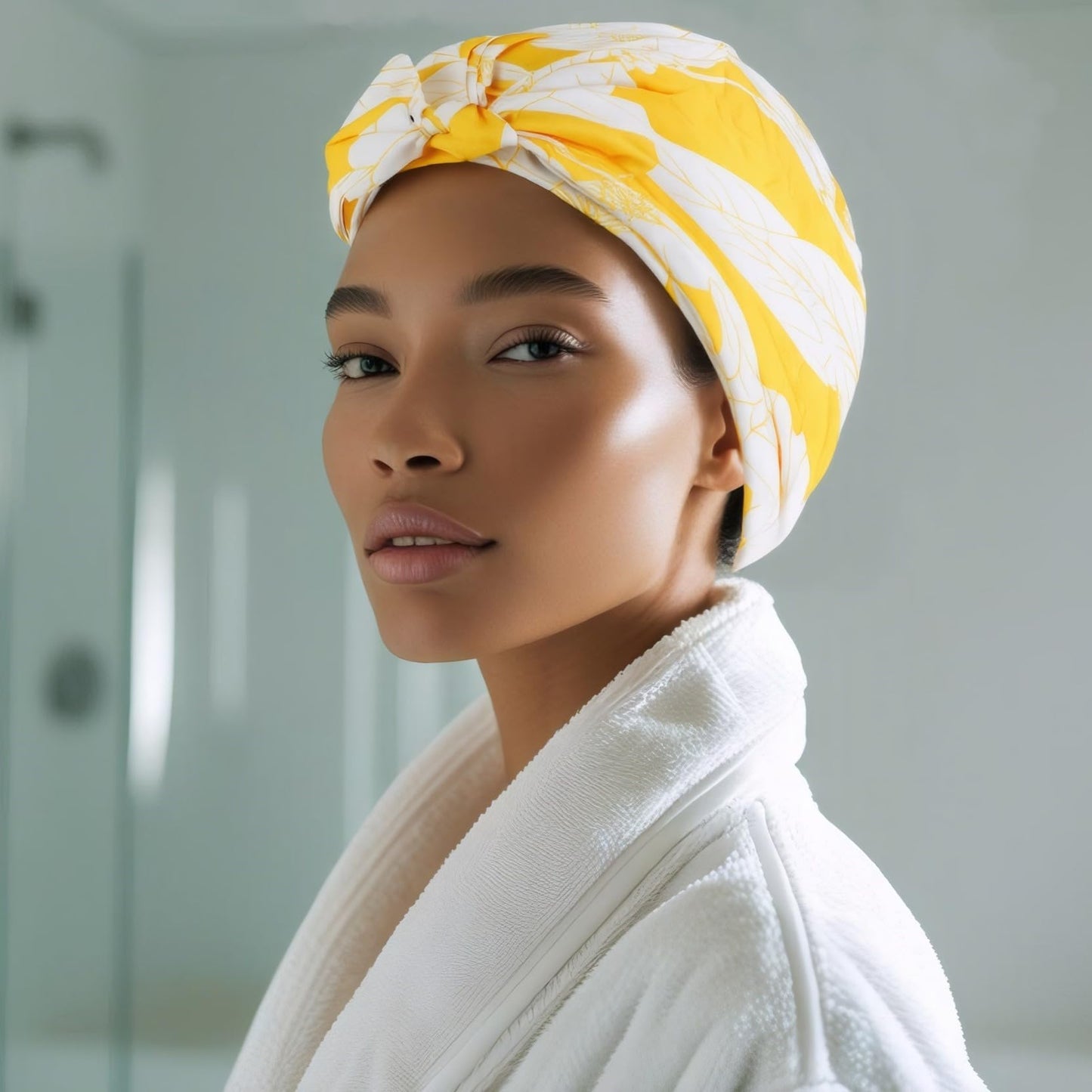 YANA Shower Cap for Women - Waterproof, Reusable Shower Cap for Shower, Bath, Swim