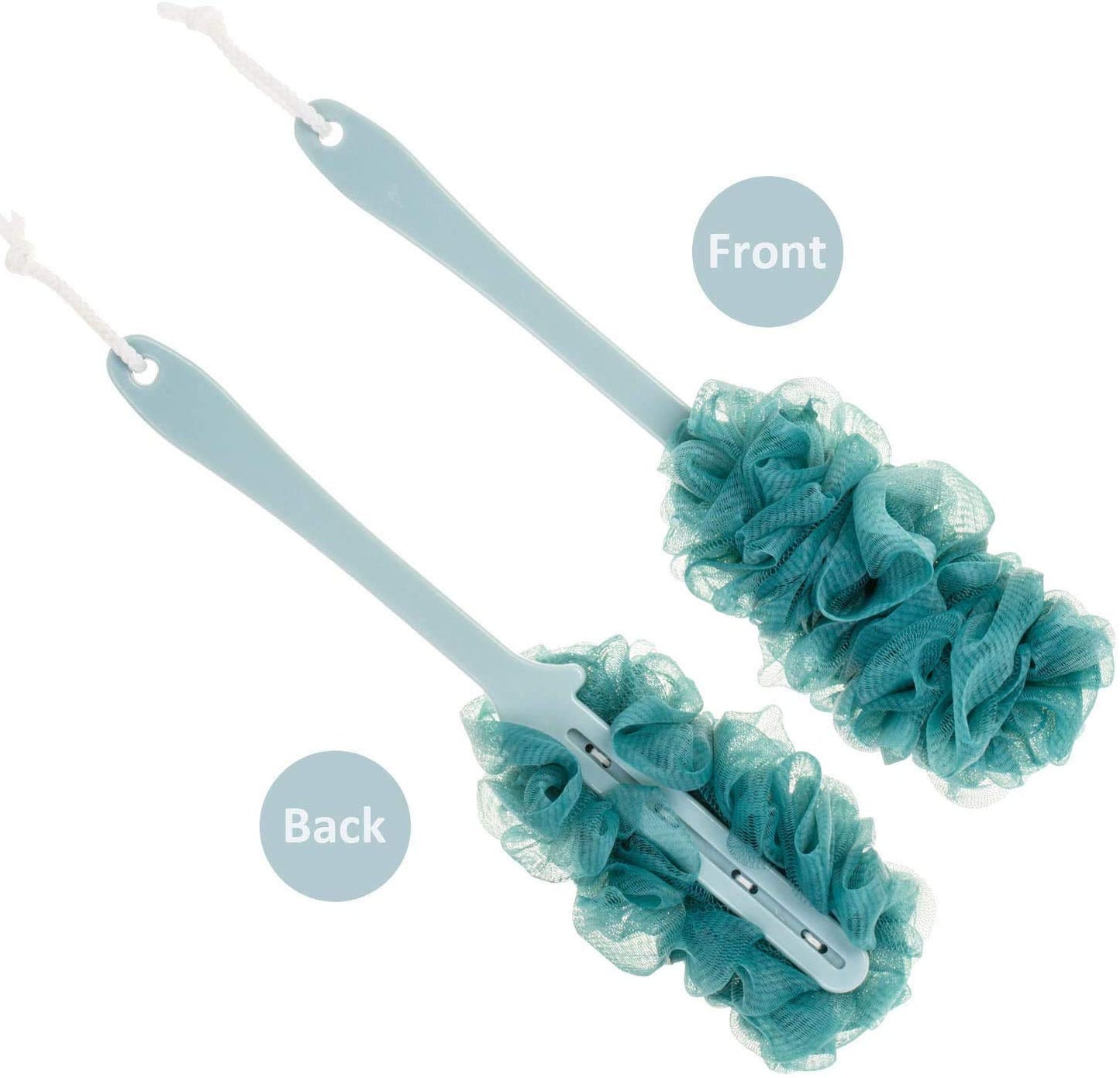 Arswin Back Scrubber for Shower,Loofah Long Handle Bath Body Brush,Soft Nylon Mesh Sponge for Shower,Loofah On a Stick for Men Women,Exfoliating Scrub Cleaning Luffa for Elderl(3Pack-Mix)