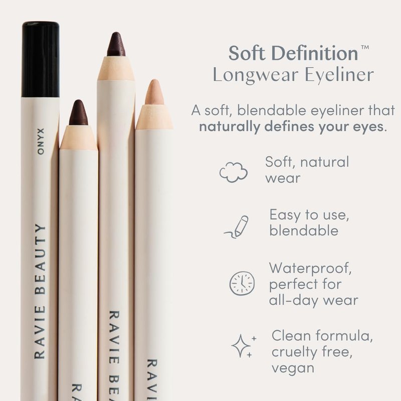 Ravie Beauty Longwear Eyeliner Pencil - Soft Blendable Waterproof Formula | Vegan & Cruelty-Free