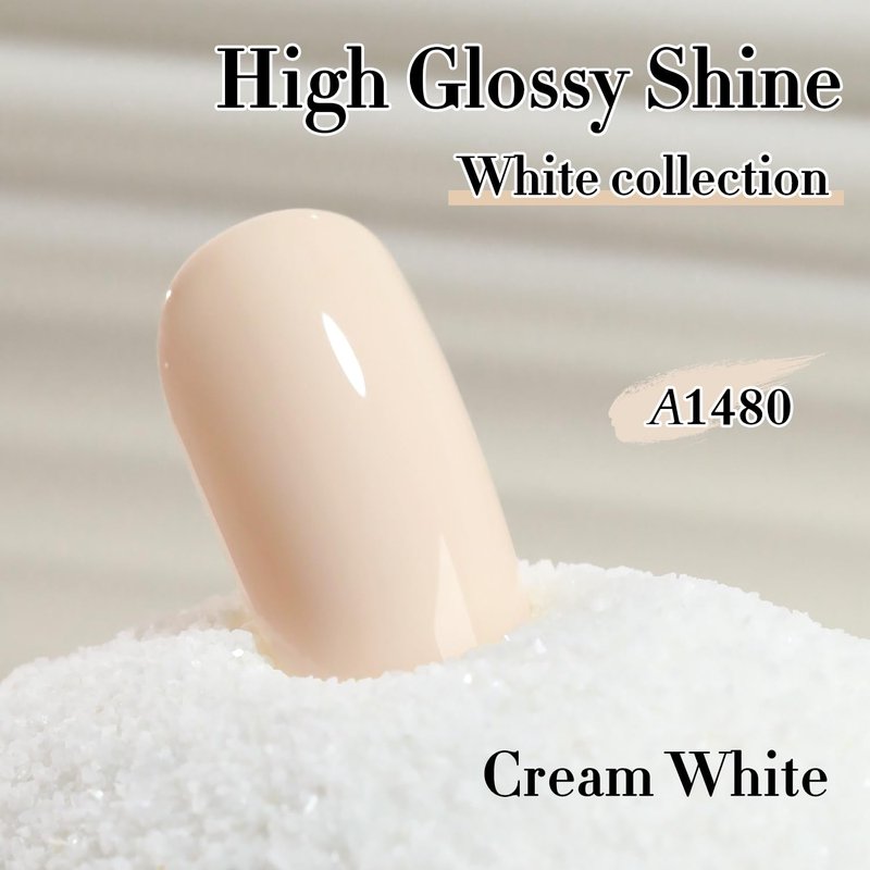 Double Rhythm 15ML Gel Polish Pure Sheer Same Color Same Bottle Soak Off Gel Polish Art Manicure Salon DIY at Home for Women (Cream White-A1480)