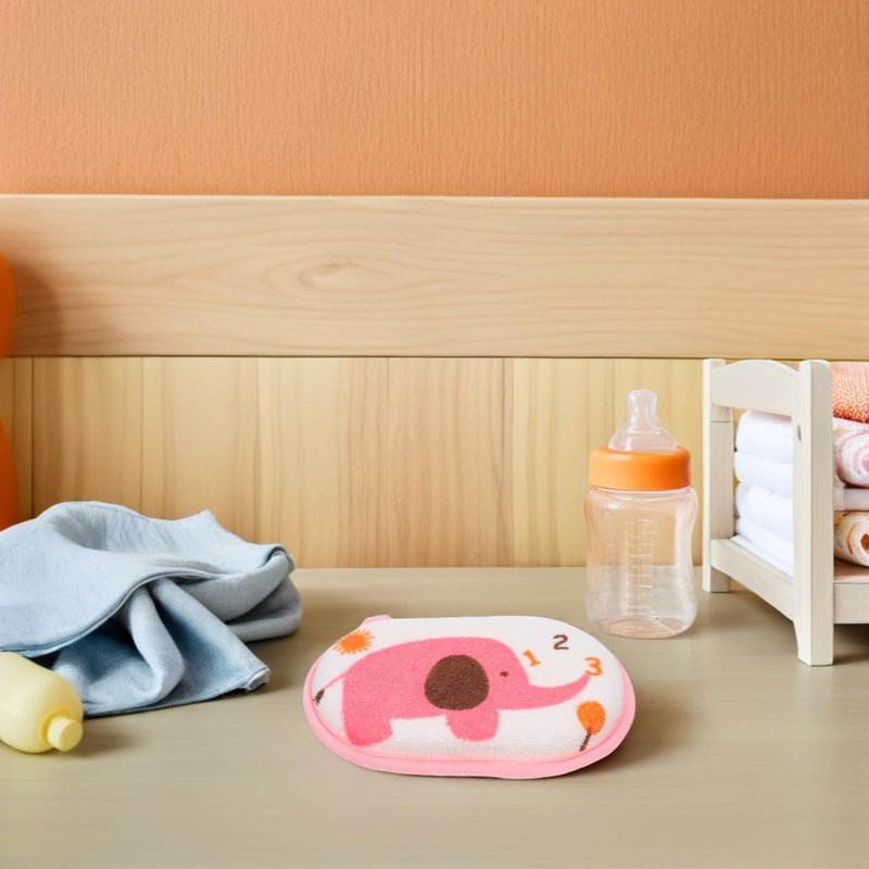 FRCOLOR Baby Bath Sponge Natural Soft Cotton Shower Sponge for Newborns Toddlers Gentle Massage Bathing Accessory 5.31X3.54X1.18 Inch