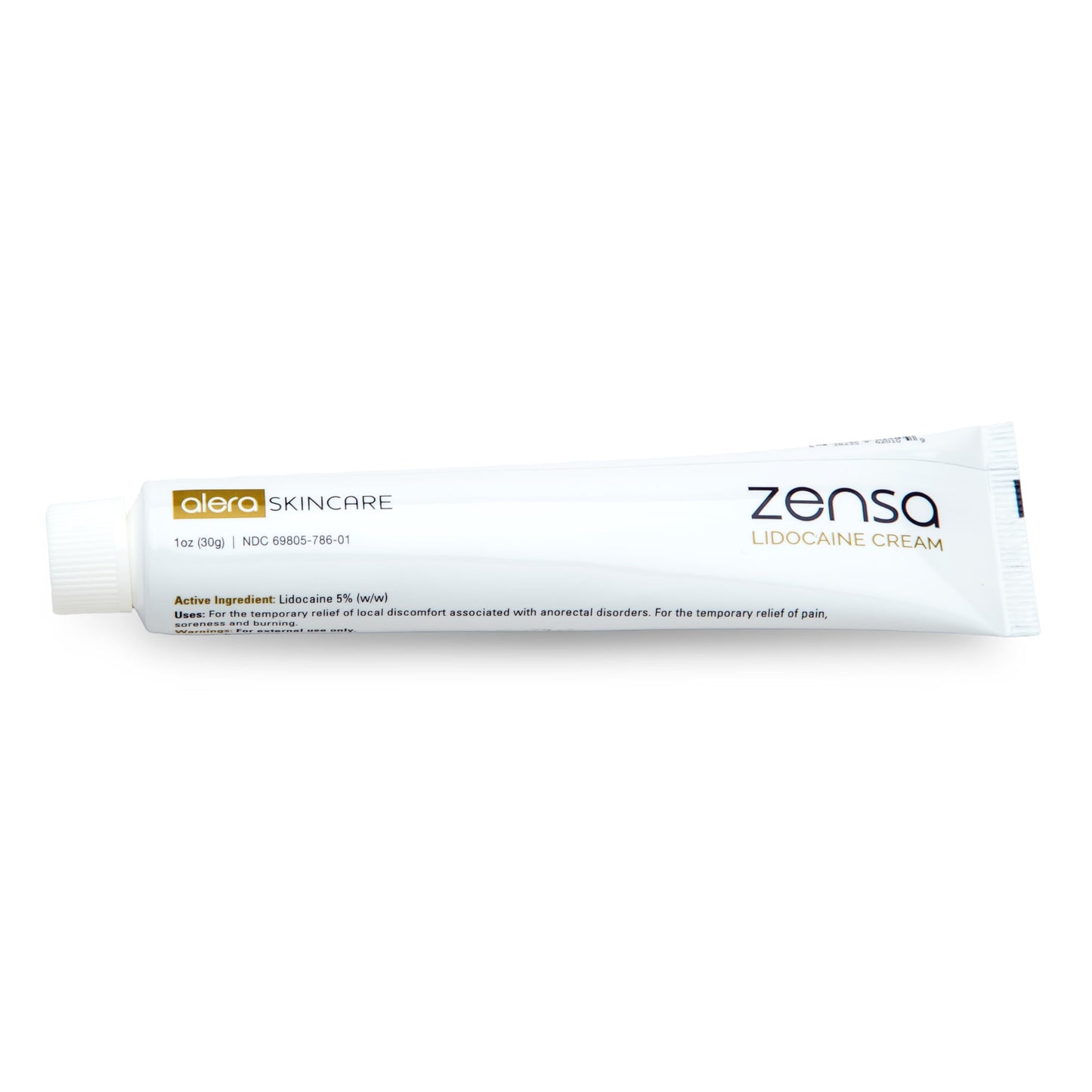Zensa Numbing Cream 5% Lidocaine, Maximum Strength Topical Anesthetic-Pain Relief, Fast-Absorbing, Long-Lasting, Hypoallergenic Water-Based with Vitamin E, Vegan, Cruelty-Free, 30g, NDC 69805-786-01