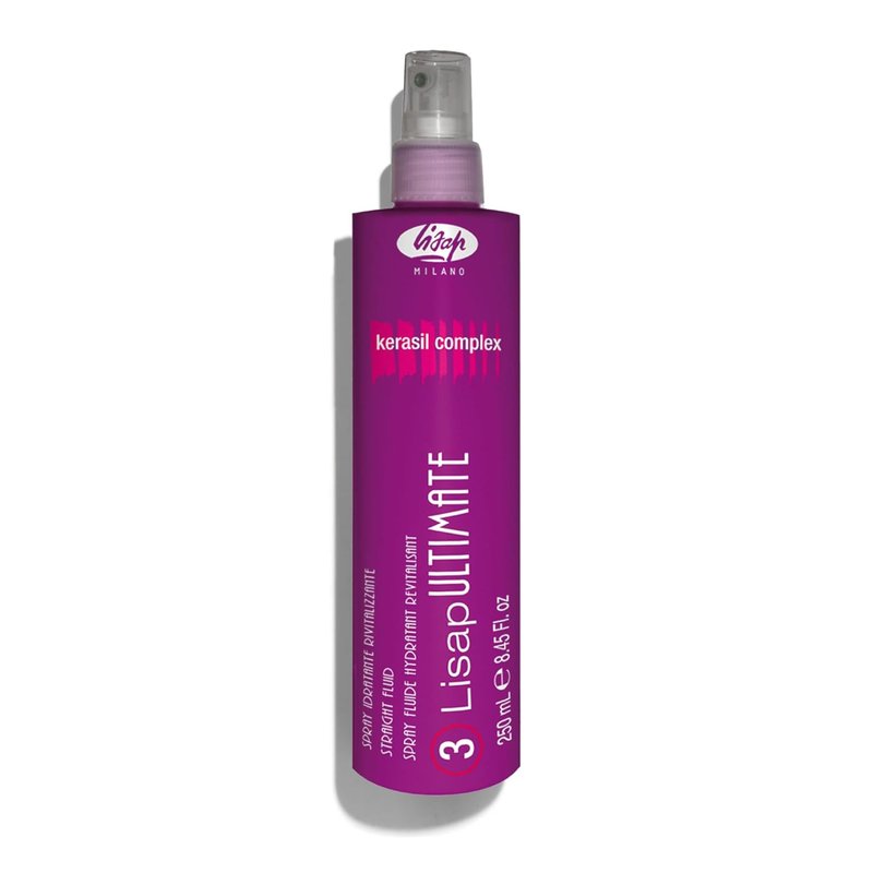 Lisap Heat Protectant for Hair, Ultimate Straight Fluid Hair Spray, Anti Frizz Hair Products, Thermal Protection Hydrating, Strengthening, Straightening & Styling Spray, For All Hair Types, 8.45 fl oz