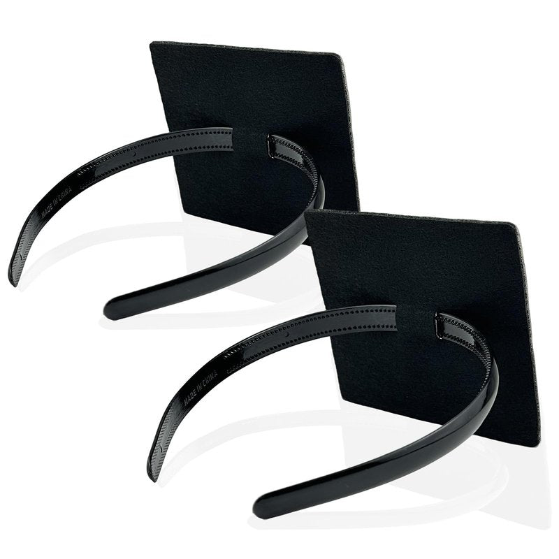 LIHELEI Graduation Cap Headband, Pro-Grip Stabilizer Grad Cap Headband Insert for Suitable for All Hairstyles-2 Pack Black