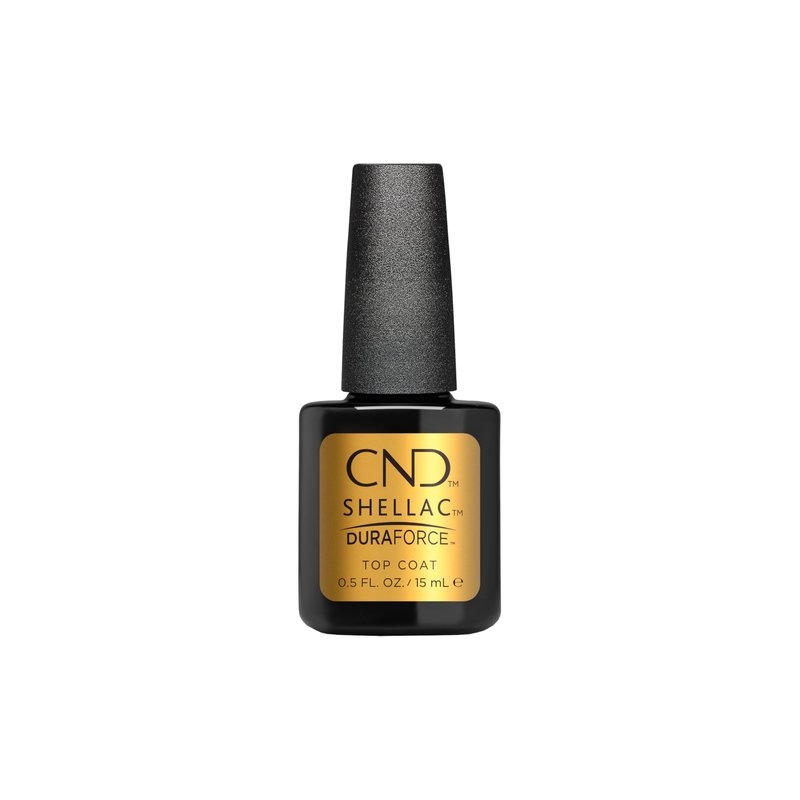 CND Shellac DURAFORCE Gel Nail Polish Top Coat, Last Step Mirror Shine Adhesive Longwear Layer for Thin Damaged Nails, 0.50 fl oz