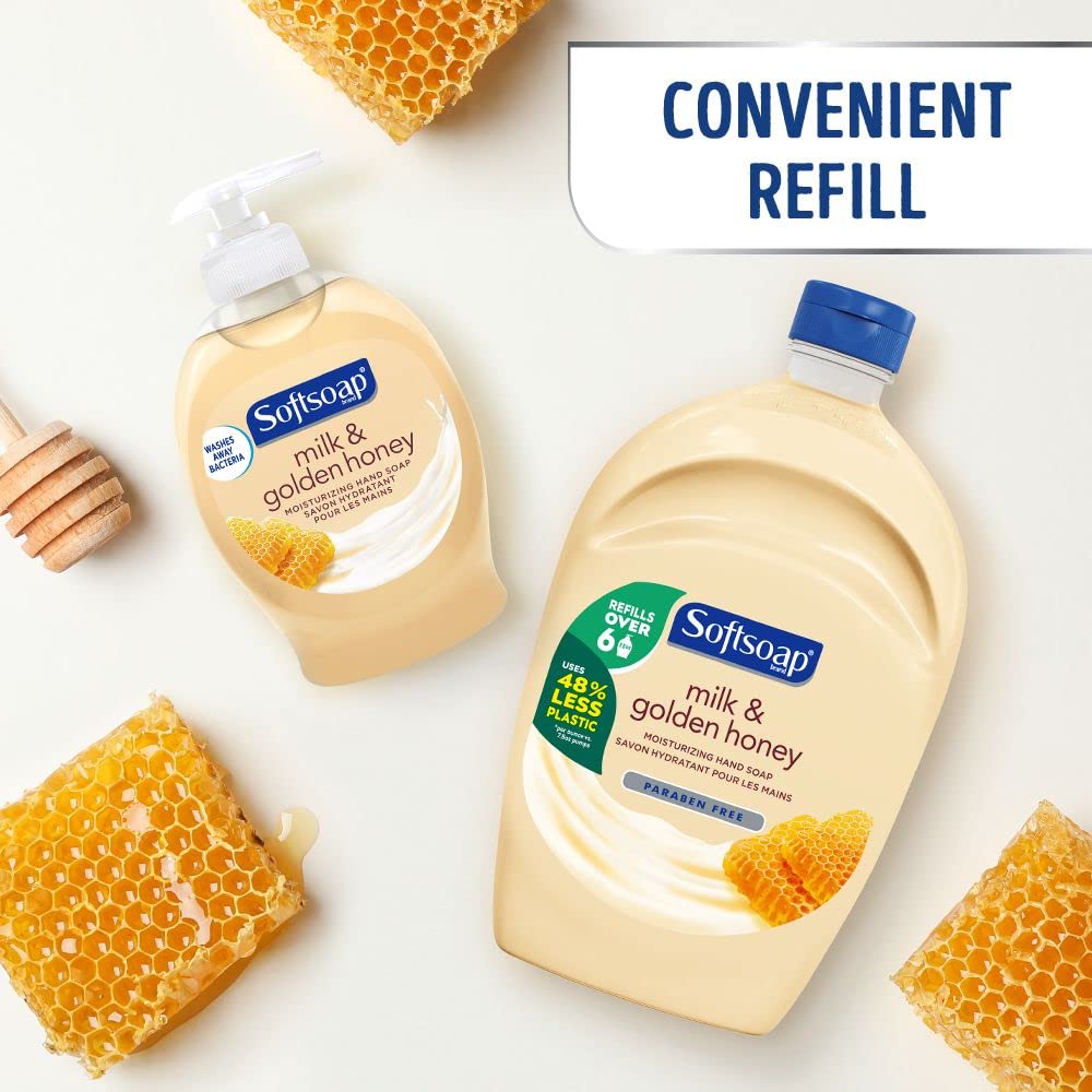 Softsoap Moisturizing Liquid Hand Soap, Milk and Honey, 7.5 Fluid Ounce, Pack of 6 (Package may vary)