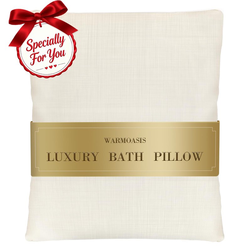 Luxury Bathtub Pillow,Head,Neck & Back Support,Quick-Drying 5D Mesh Core,Gift for Bath Lovers,Adjustable Thickness Fits Any Bathtubs,Easy to Maintain,Beige White