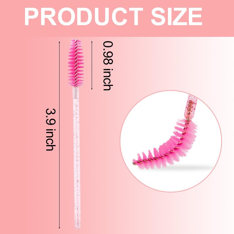 Aprince 500PCS Disposable Lash Spoolies Eyelash Brushes Mascara Wands Brow Spoolie for Makeup Applicators Eyelash Extensions Brow Brush