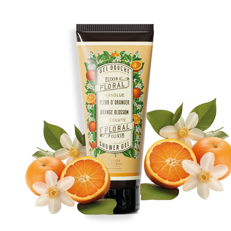 Panier des Sens - Orange Blossom Moisturizing Body Wash for Women & Men - Gentle Shower Gel 95% Natural Ingredients for Normal, Sensitive Skin - Body Care Made in France, SLS Free, Vegan - 6.8 Floz