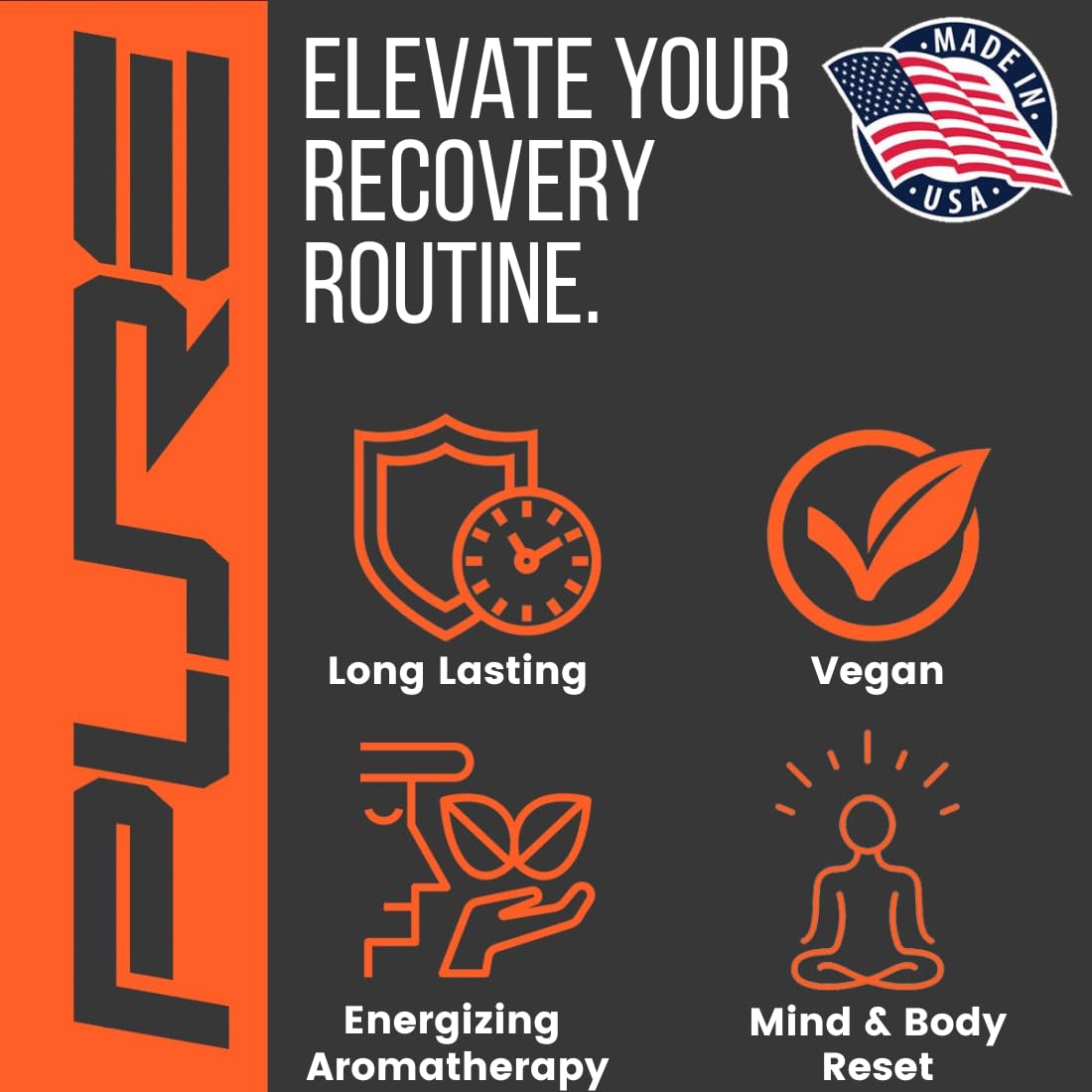 Pure Energizing Sport Shower Steamers - Natural Orange and Tea Tree Essential Oils, Made in USA, Energy Boost for Athletes, Father’s Day Gifts for Runners, Relaxing Birthday Gifts for Self Care