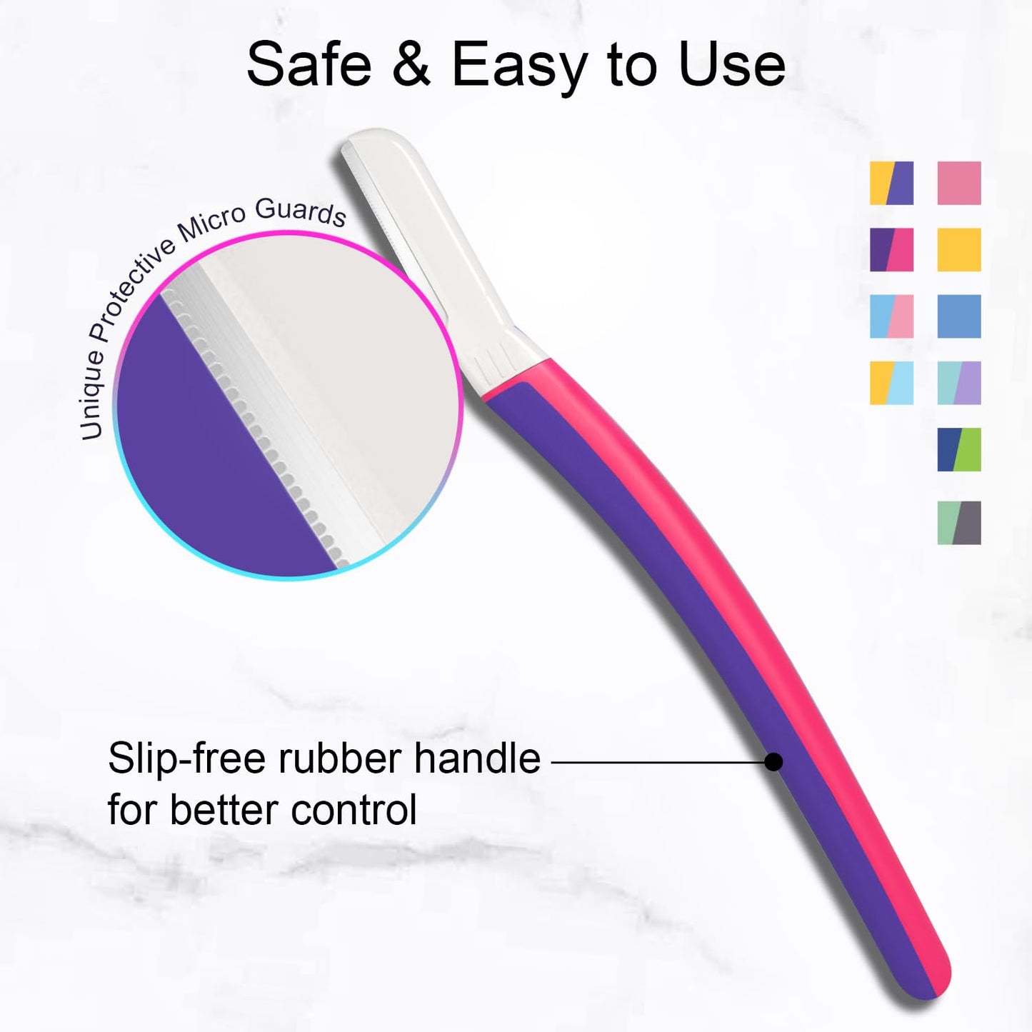 THURLADY Dermaplane Razor, Face and Eyebrow Razors for women, Exfoliating Facial Razor & Dermaplaner, Skin Care Tool for Smooth Skin, Gentle Exfoliation & Facial Hair Removal, (12 pcs, Fuchsia)