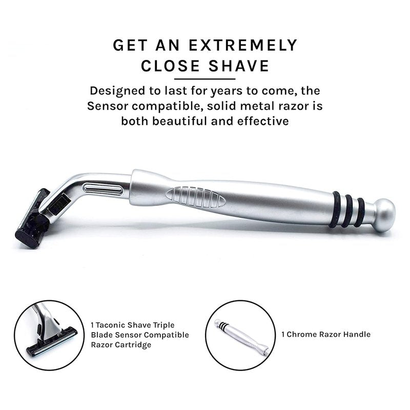 Gillette Sensor Compatible Triple Blade Razor - Heavyweight Pivot Head for Smooth, Close Shave | Includes 1 Preloaded Blade