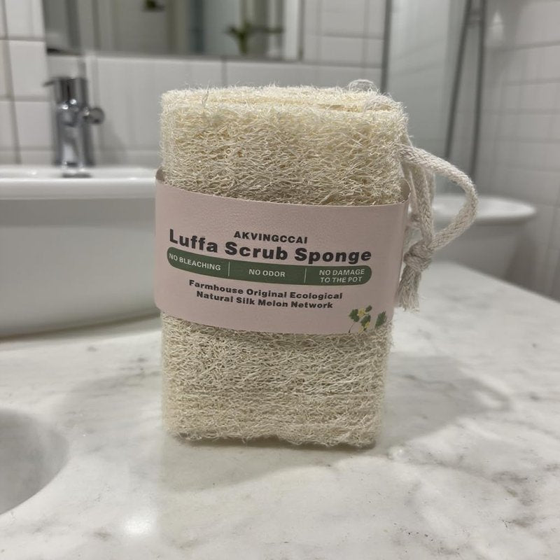 Natural Shower Loofah Sponge Set 3 Pack,Exfoliating Body Scrubbers,Organic Shower Loofahs for Body Daily Skin Back and Face Care Bath