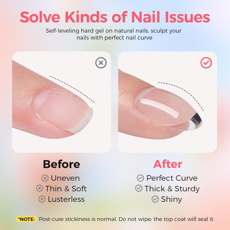 GELLAKTIK Builder Gel for Nails, 60g Light Pink Hard Gel for Nail Extension with 10 Nail Forms, Strengthener & Thickening, UV LED Lamp Cured Sculpture, Repair Broken Nails, Salon DIY Manicure Kit