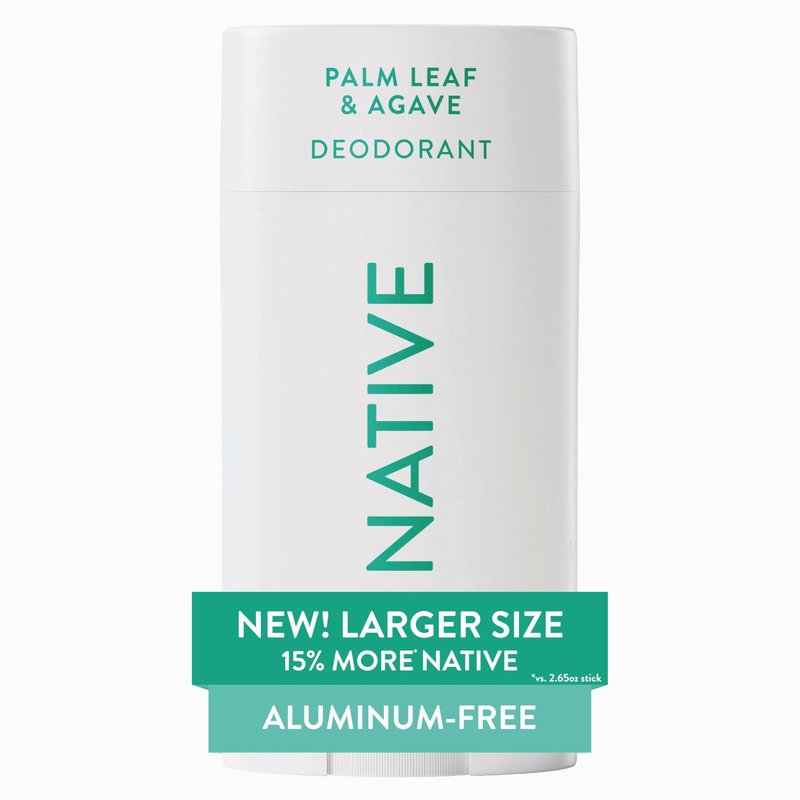 Native Aluminum Free Deodorant, Palm Leaf & Agave, Large Size Stick, 72 Hour Odor Control, for Women & Men, Contains Naturally Derived Ingredients, 3.1 oz