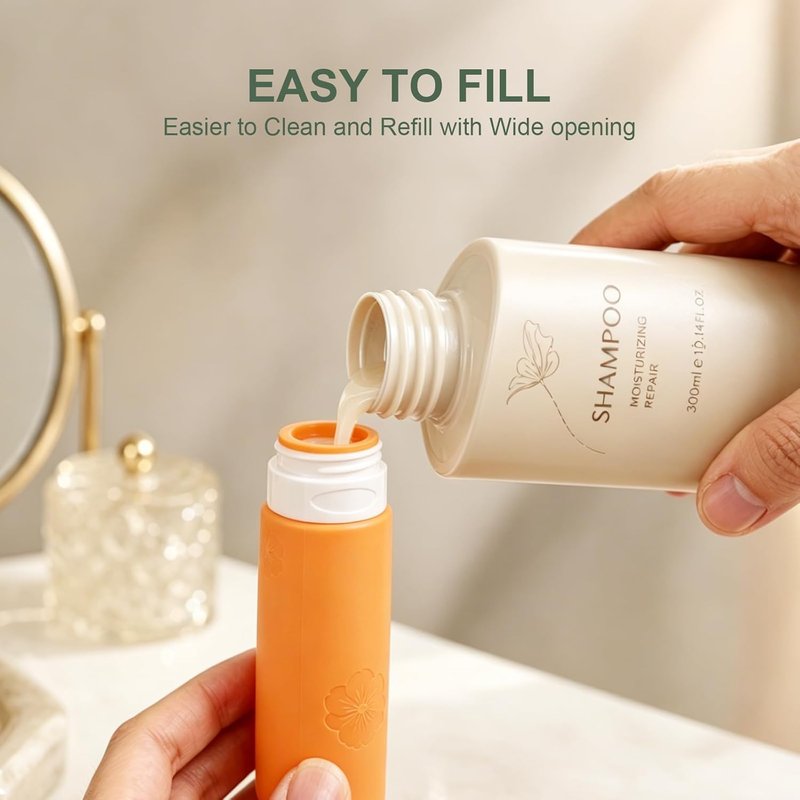 16 Pack Travel Bottles for Toiletries, Silicone TSA Approved-Containers for Toiletries, 3oz Silicone Travel Bottles Set Leak Proof Refillable Liquid, Shampoo and Conditioner Travel Toiletry Bottles