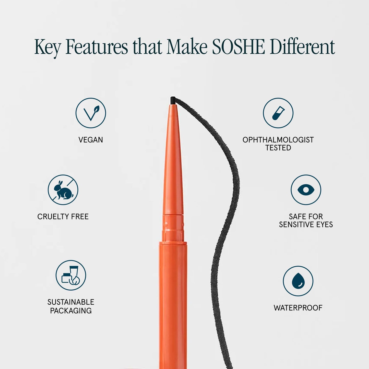 SOSHE Beauty - Waterproof Precision Eyeliner | 1.5mm Smudge-Proof Gel Liner| Easy Refills | Cruelty-Free, Certified Plastic Negative (Lovesick - Burgundy Brown)