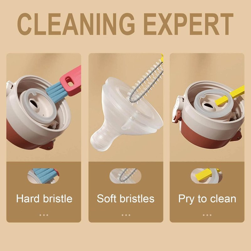 3-in-1 Multifunctional Cleaning Brush - Portable Cup Lid Cleaner for Baby Bottles & Tight Spaces