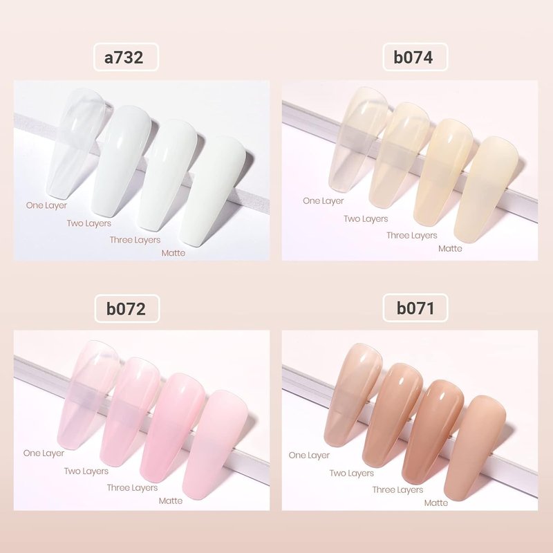 Beetles Nude Gel Polish - 15ml Translucent Neutral Nail Polish Set | Soak Off UV for Spring & Summer Nail Art