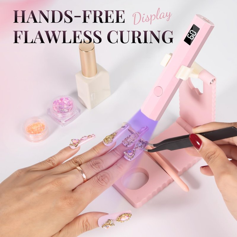 Mini Handheld UV Light for Gel Nails - Portable Rechargeable Nail Lamp with 2 Timers | Ideal for DIY and Travel
