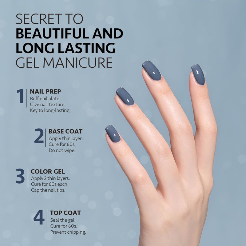 Blue Gel Nail Polish - 16ml Soak Off UV Light Cure for DIY Nail Art | 1271 Blue Borealis