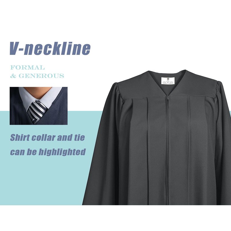 GradPlaza Matte Graduation Cap and Gown 2026 Year Middle High College School Black Cap and Gown Size 48 Robe