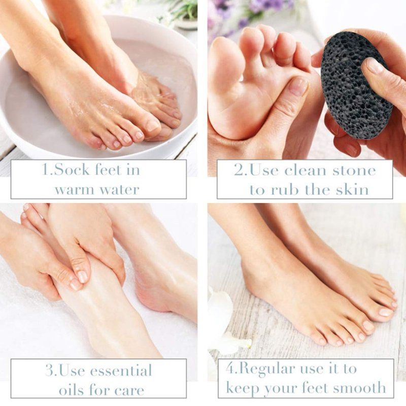 Pumice Stone for Foot, Natural Earth Lava Shower Pumice Stone Black, Exfoliating Rock for Feet, Pedicure Rocks, Stone for Skin Scrubber, Pedicure Exfoliator Tools Scrubber Health Foot Care