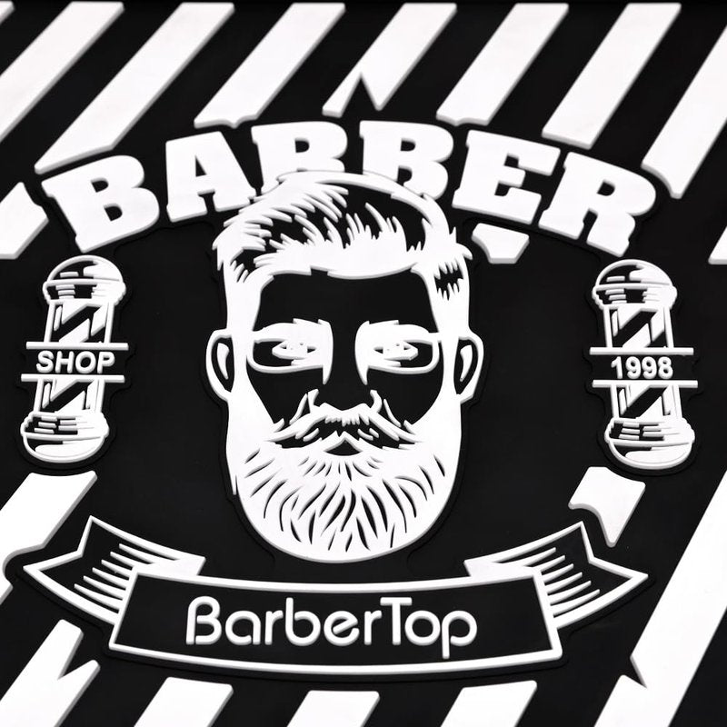 Barber Clipper Mat, Rubber Scissors Salon Mat, 17.72 x 11.81 inches, Heavy Duty Rubber Barber Table Pad, Heat-resistant Styling Station Mat (Black)
