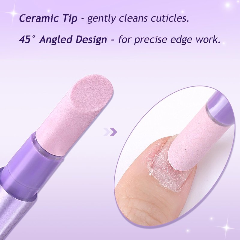 Furtherpretty 5PCS Cuticle Oil Pusher Pen Set, 2-in-1 Ceramic Cuticle Pushers with Oil for Nail Repair, Hangnail & Dry Cuticle Removal, Nail Care Pens for Manicure & Pedicure, Professional Salon Tools