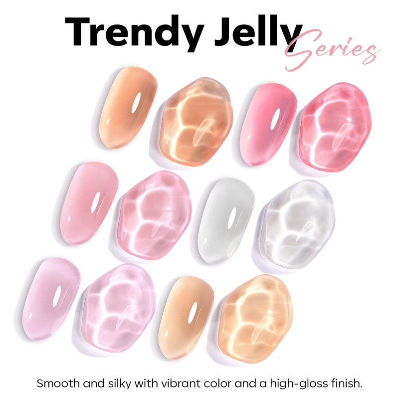 Pink Gel Nail Polish - Jelly Nude Pink for French Tips | Sheer Translucent Soak Off UV 15ML