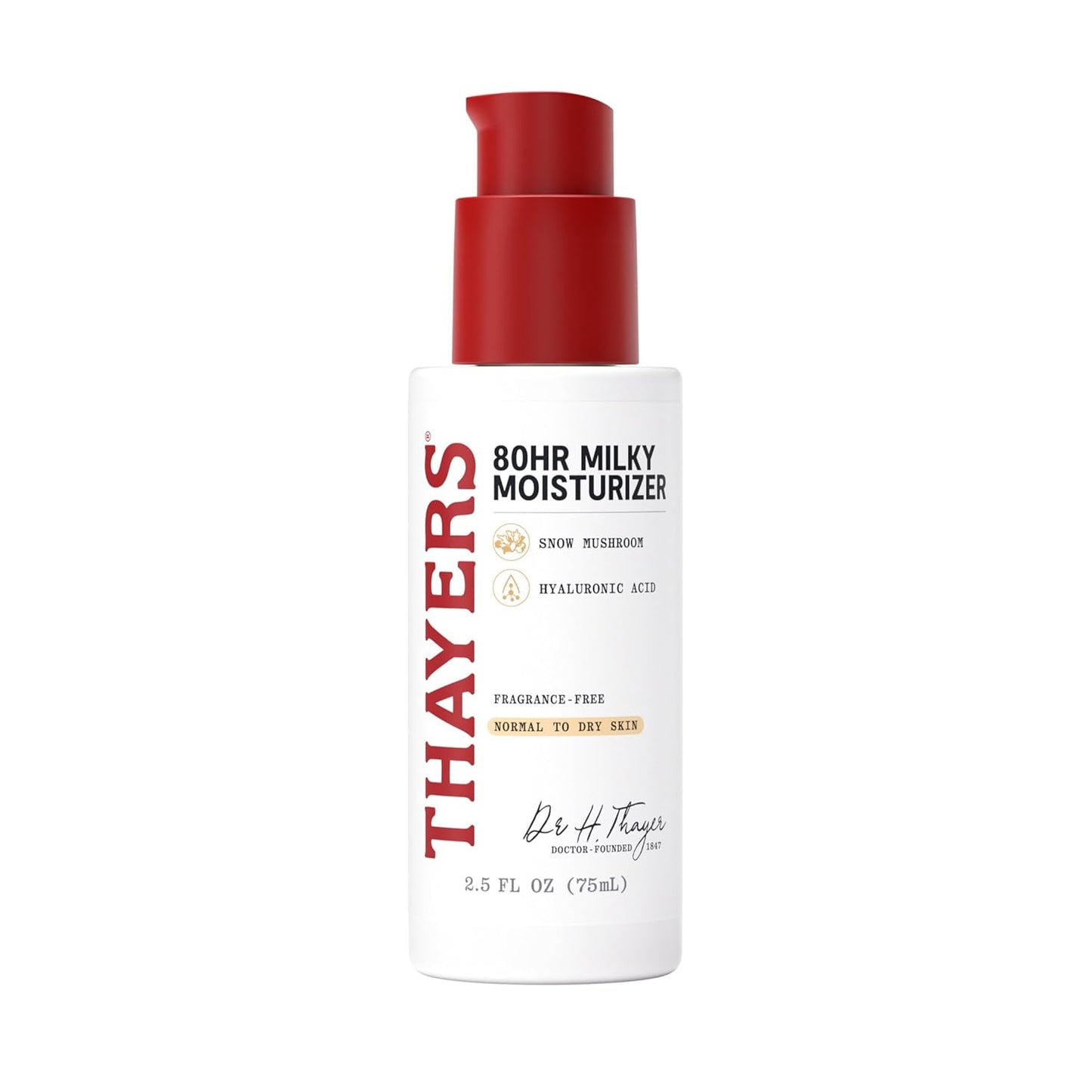 Thayers Face Moisturizer - Hyaluronic Acid & Snow Mushroom | Lightweight Hydration for Normal to Dry Skin, 2.5 Oz