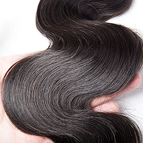 Body Wave Bundles Human Hair Unprocessed Brazilian Virgin 3 Bundles 28 30 32 Inch Natural Black ZevPiul Body Wave Bundle Human Hair Extensions 50 Gram Per Bundle