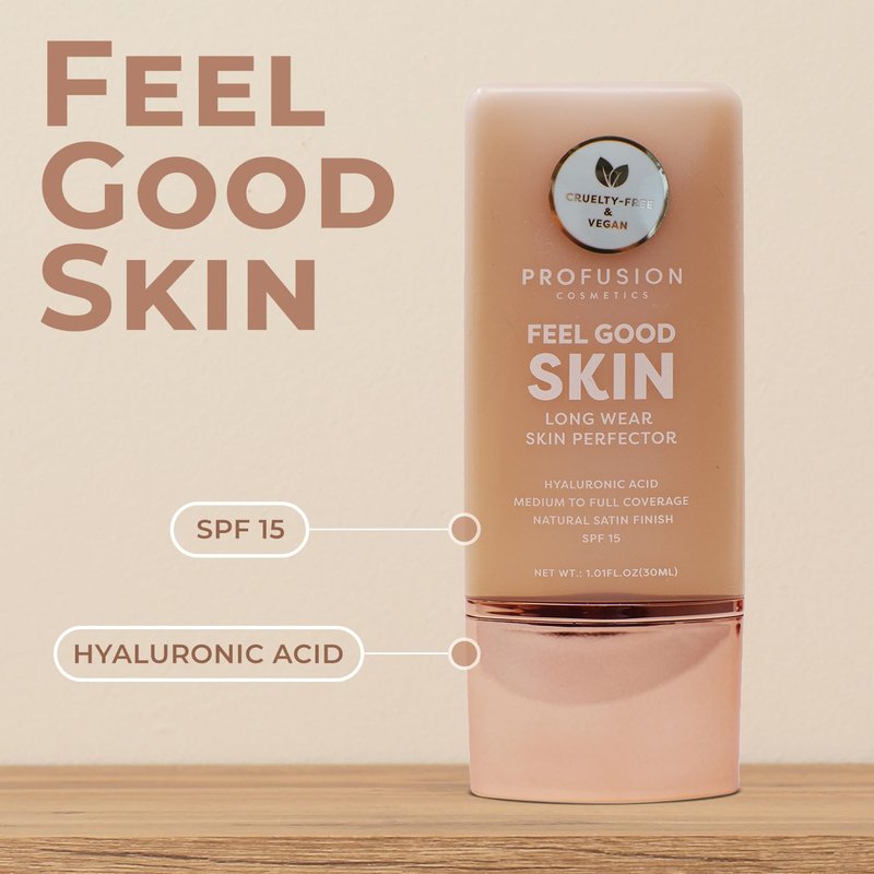 Profusion Cosmetics Lightweight Liquid Foundation - Flawless Radiance, Breathable Vegan Formula | Light 3