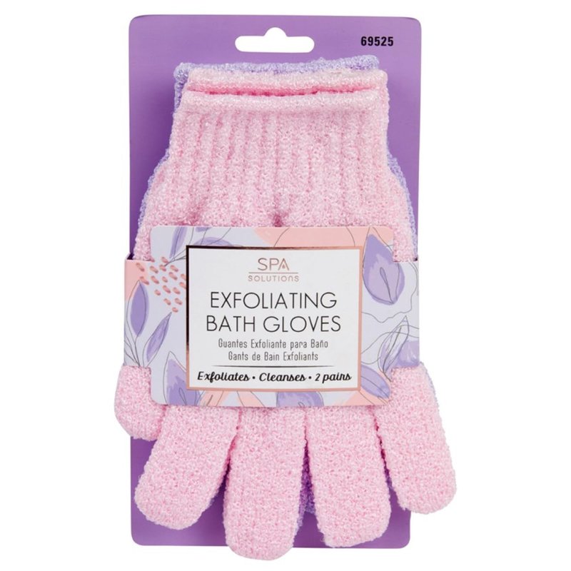 EXFOLIATING Bath Gloves: PNK/LAV