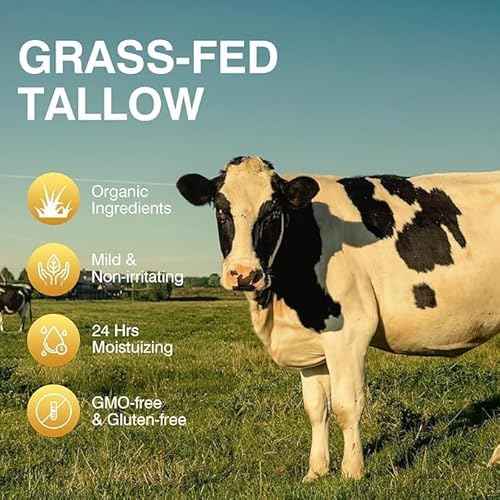 Beef Tallow for Skin, Tallow and Honey Cream,Tallow Face Moisturizer, Natural Grass-Fed Beef Tallow Balm with Raw Honey Moisturizing Cream for Body Lotion Skin Care for Skin (2.47 Oz)